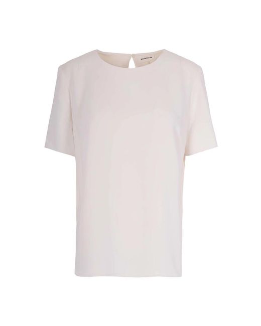 P.A.R.O.S.H. Overhemden ,Polyester Panty Blouse in het White