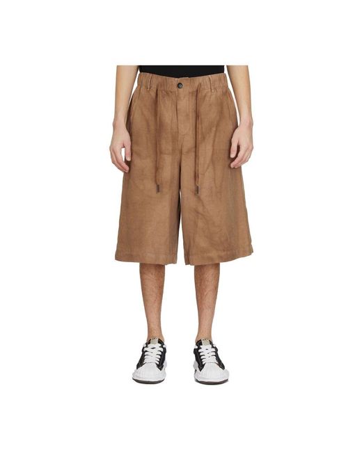 Andrea Ya'aqov Viskose leinen bermuda shorts in Natural für Herren