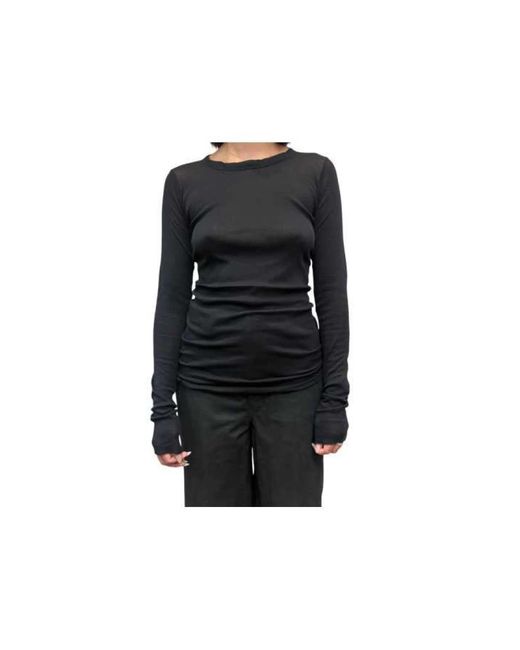 Rick Owens Black Long Sleeve T-Shirts