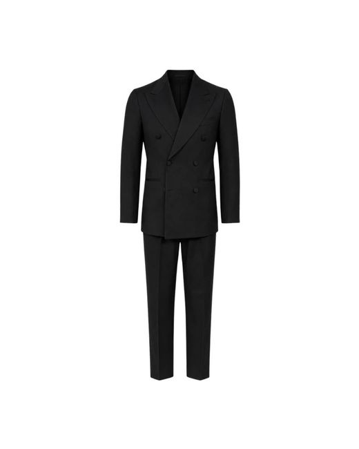 Franzese Collection Black Double Breasted Suits for men