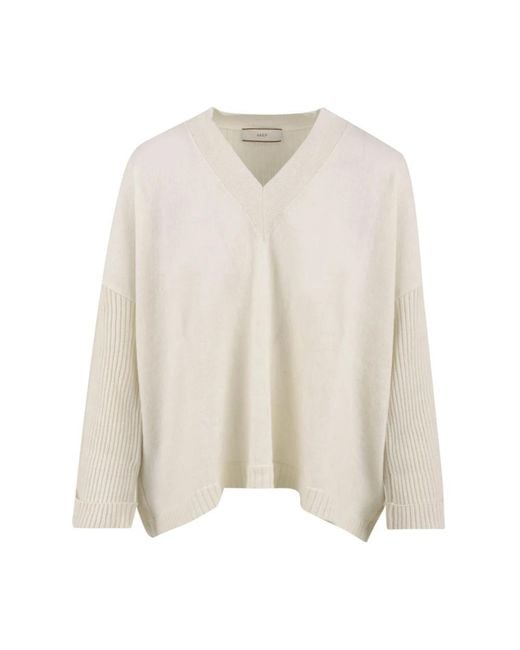 Akep White V-Neck Knitwear