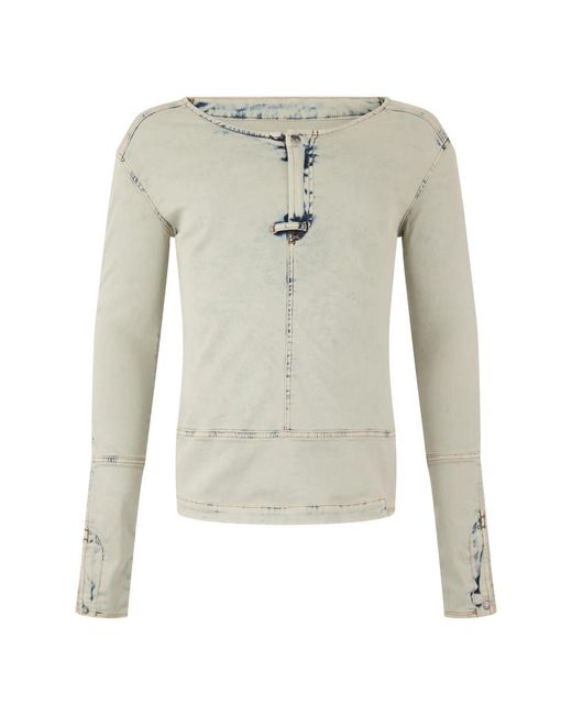 DIESEL Gray Long Sleeve Tops for men