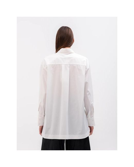 Beatrice B. White Weißes hemd mit brusttasche aus baumwollmischung