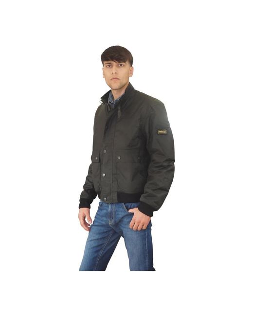 Barbour Jassen ,Groen ,Katoen Winter Bomberjack Met Gebreide Boorden in het Gray voor heren