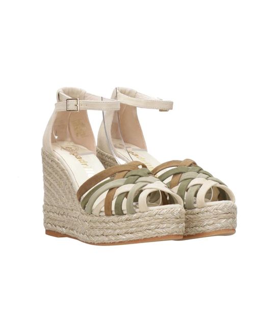 Espadrilles Schoenen ,Suède Wedges in het Metallic