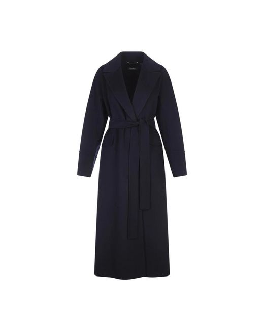Max Mara Blue Belted Coats