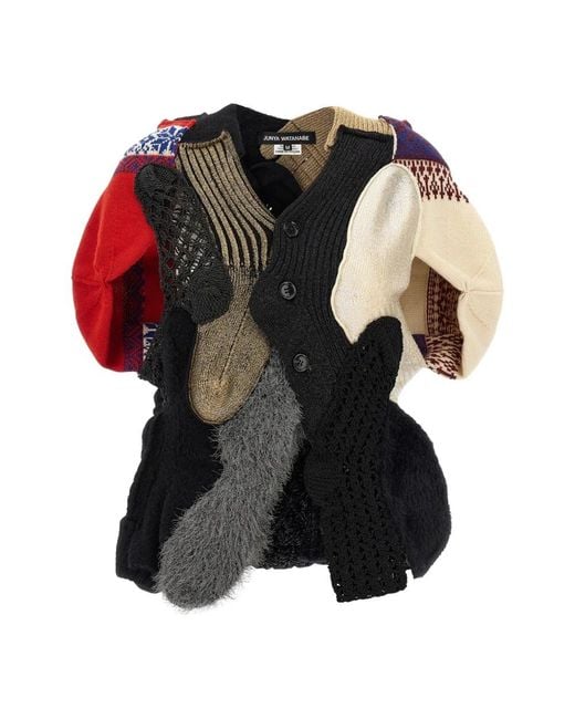 Junya Watanabe Black Patchwork Cardigan