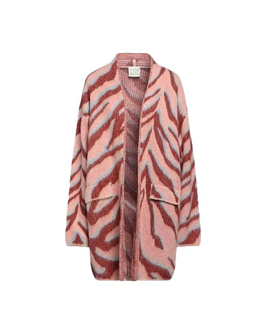 Forte_forte Truien & Vesten ,Veelkleurig ,Wol Luxe Jacquard Vest in het Pink
