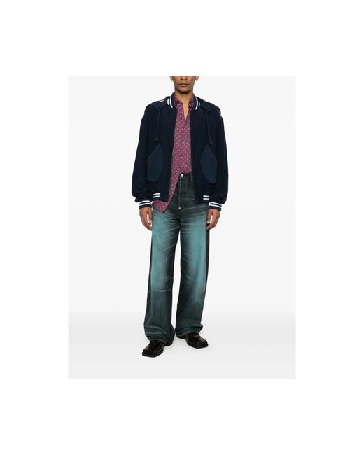 KENZO Blue Bomber Jackets for men