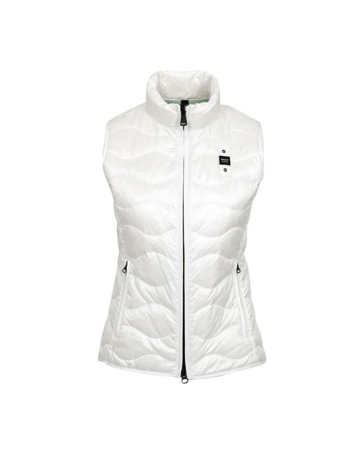 Blauer Jassen ,Wit ,Geruit Patroon Waterafstotende Jas in het White