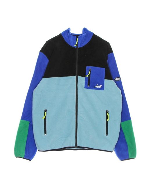 RIPNDIP Jassen ,Veelkleurig ,Polyester Kleur Blok Fleece Hoge Hals Sweatshirt in het Blue voor heren