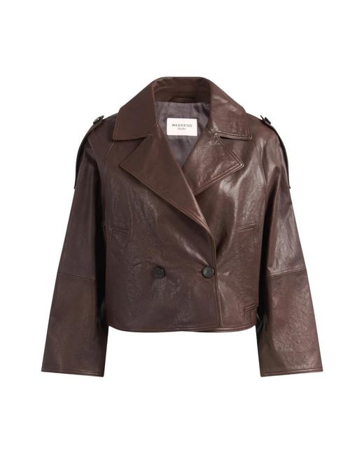 Leather Jackets Weekend by Maxmara de color Brown