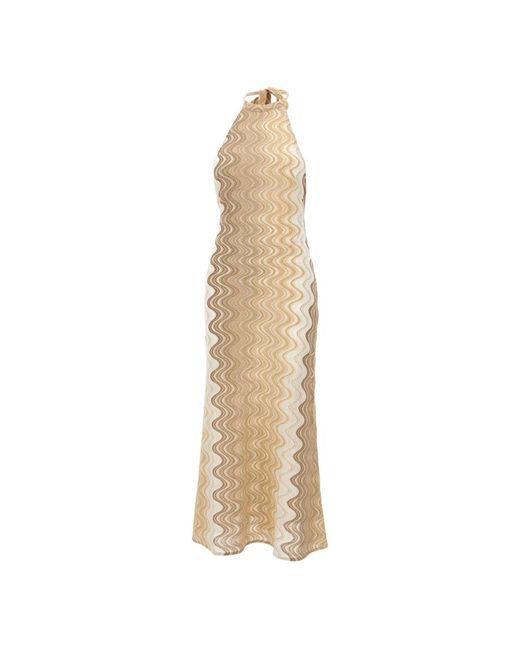 Mc2 Saint Barth Natural Knitted Dresses