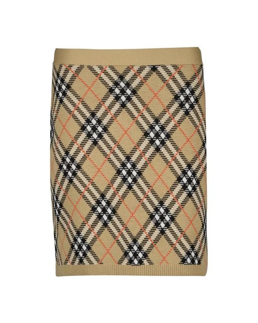 Burberry Rokken ,Veelkleurig ,Wol Geruite Wollen Rok in het Metallic