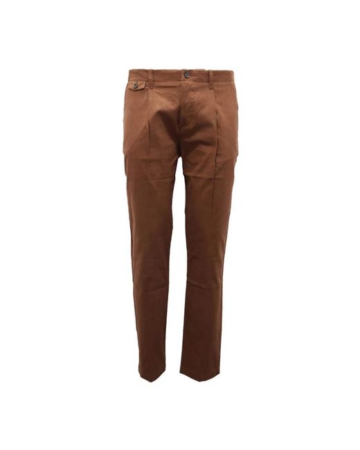 Paolo Pecora Brown Slim-Fit Trousers for men