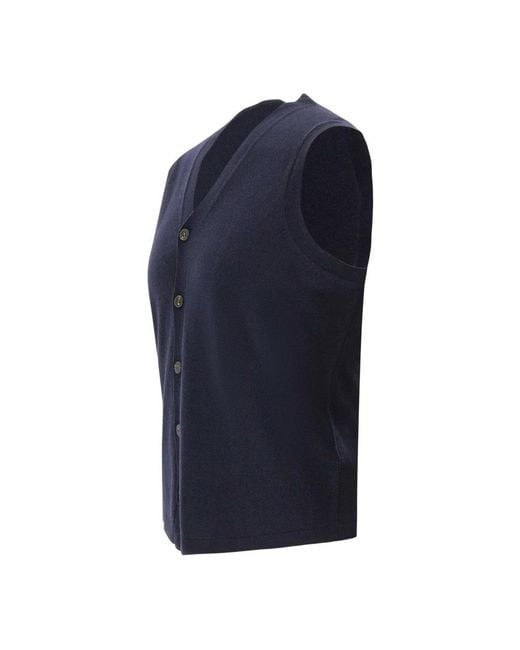 Kangra Blue Sleeveless Jumpers for men