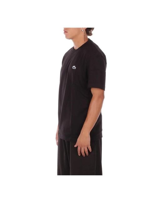 Lacoste Live Logo Frontale T-Shirt in het Black voor heren
