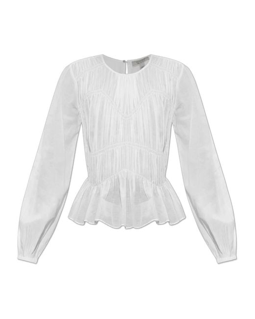 AllSaints Overhemden ,Wit ,Leer Top Melani in het White