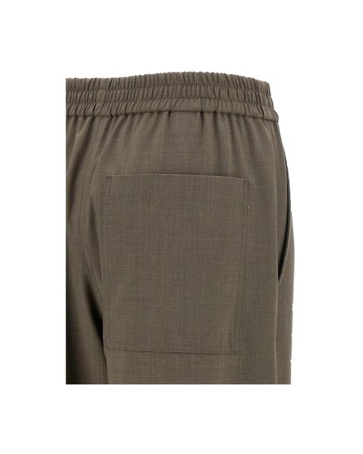 Brunello Cucinelli Elastische Broek Met Plooien in het Gray