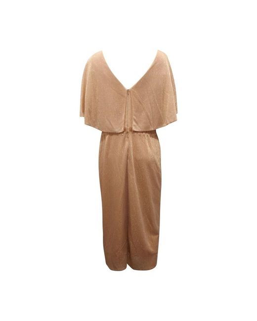 Sandro Ferrone Natural Lola Curvy Lurex Strickkleid