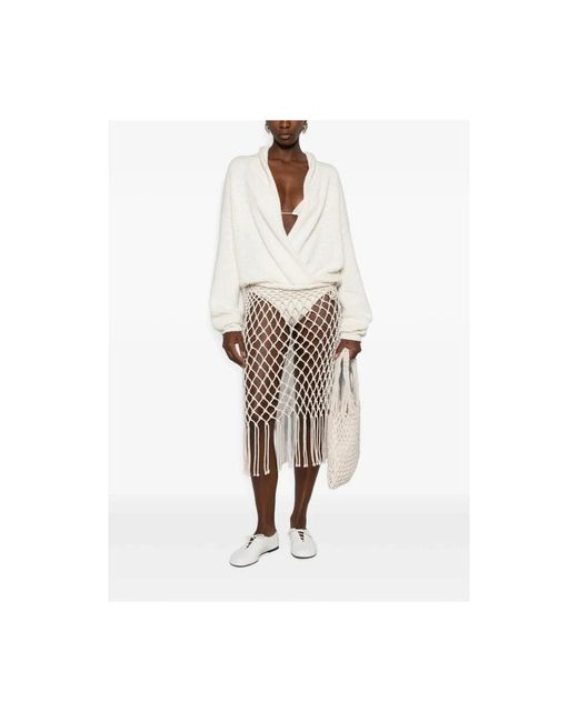 Frankie Shop White Midi Skirts