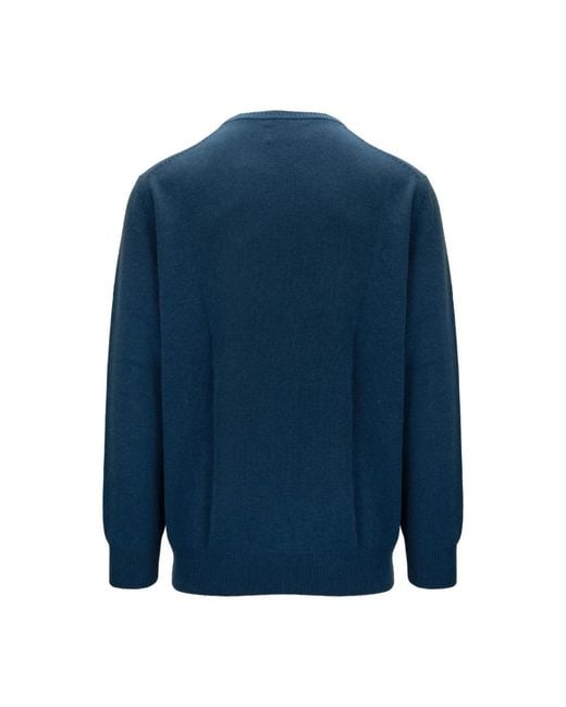Mc2 Saint Barth Blue Round-Neck Knitwear for men