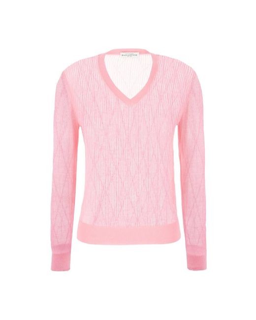 Knitwear > v-neck knitwear Ballantyne en coloris Pink
