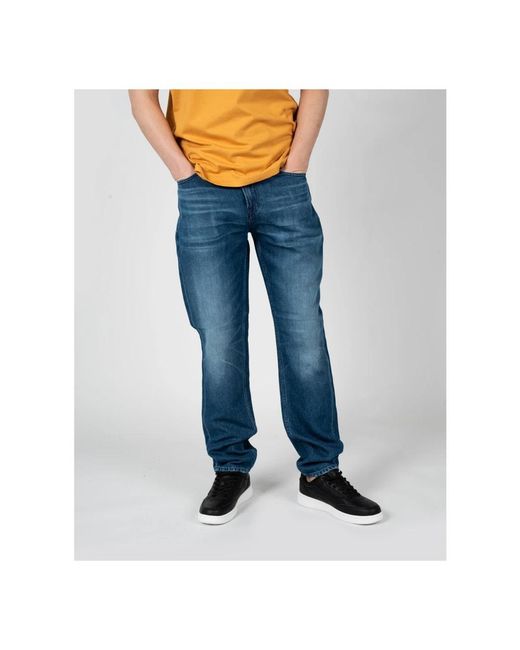 Guess Jeans ,Blauw ,Klassieke Straight Fit Jeans in het Blue voor heren