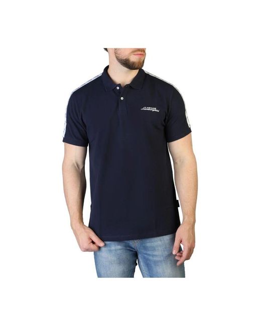 Automobili Lamborghini Blue Polo Shirts for men