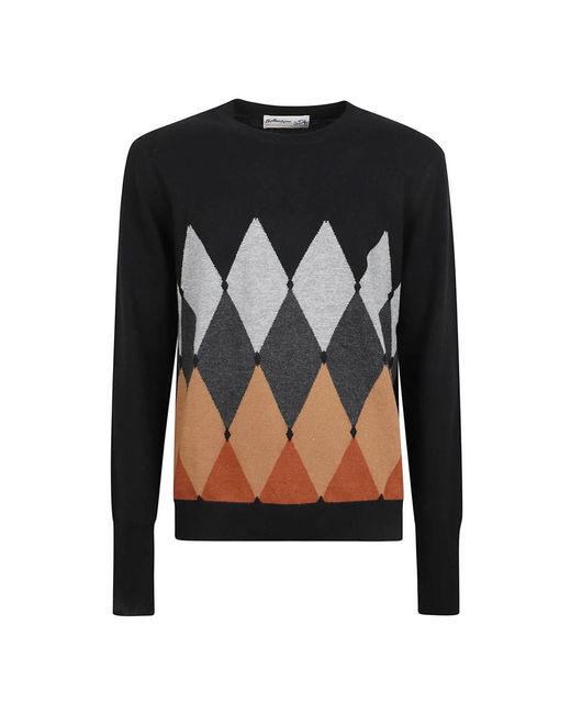 Ballantyne R Neck Pullover in het Black voor heren