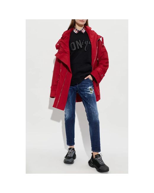 DSquared² Jassen ,Rood ,Parka Met Capuchon in het Red