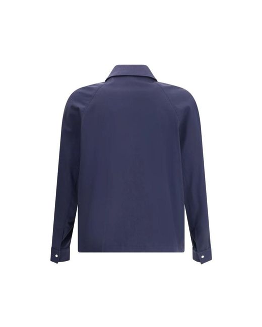 Fendi Jassen ,Blauw ,Katoen Moderne Gestreepte Jas Met Ff Logo in het Blue voor heren
