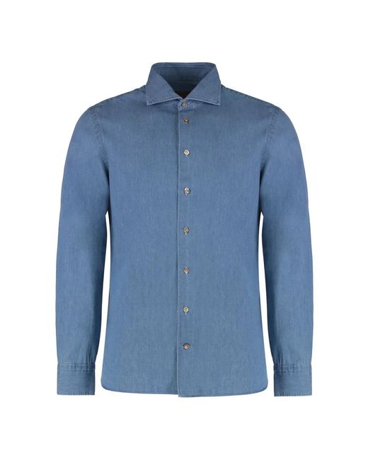 Borriello Blue Denim Shirts for men