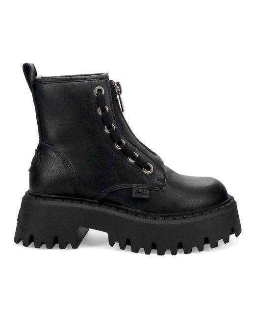 Buffalo Black Lace-Up Boots