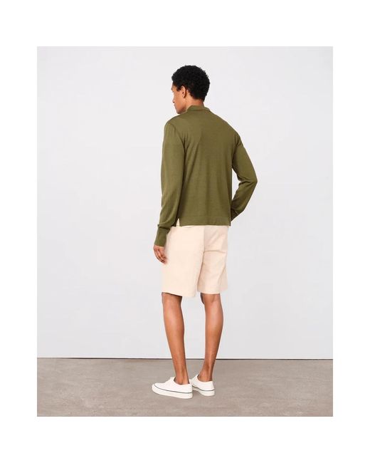 Officine Generale Green V-Neck Knitwear for men
