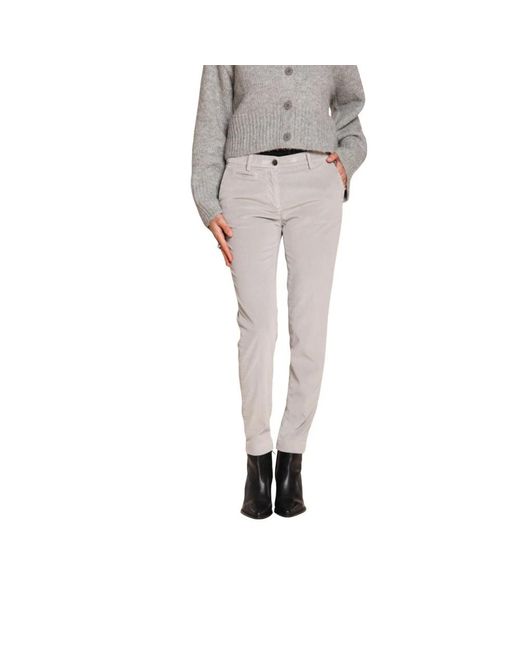 Mason's Broeken ,Grijs ,Katoen Corduroy Slim Fit Chino Broek in het Gray