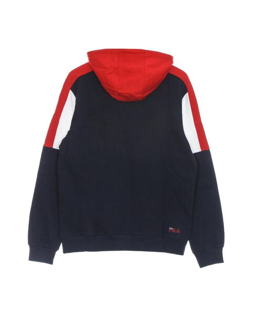 Fila Hoodies & Sweatvesten ,Veelkleurig ,Katoen Geblokkeerde Lichtgewicht Hoodie Zwart/Rood/Wit in het Blue voor heren