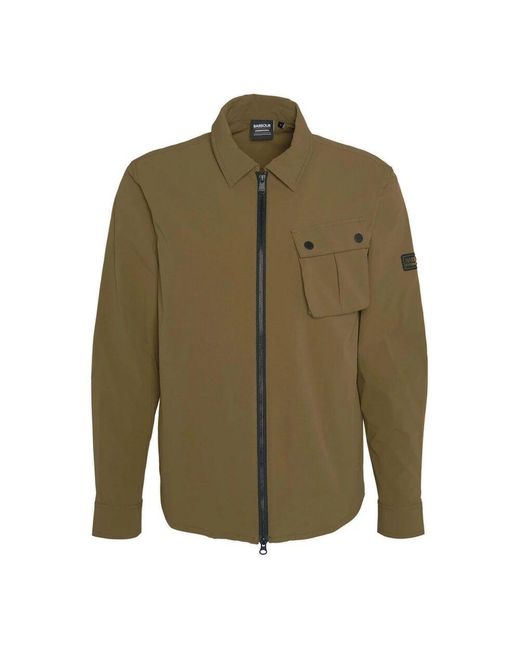 Barbour Flex military olive overshirt in Green für Herren