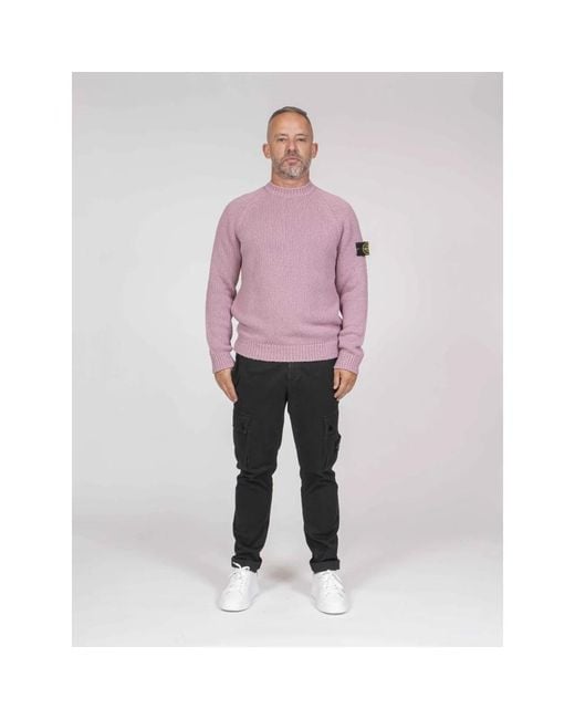Round-Neck Knitwear Stone Island de hombre de color Purple