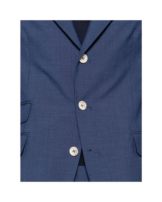 Brunello Cucinelli Blue Single Breasted Suits for men