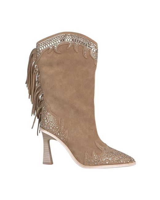 Alma En Pena. Brown Cowboy & Biker Boots