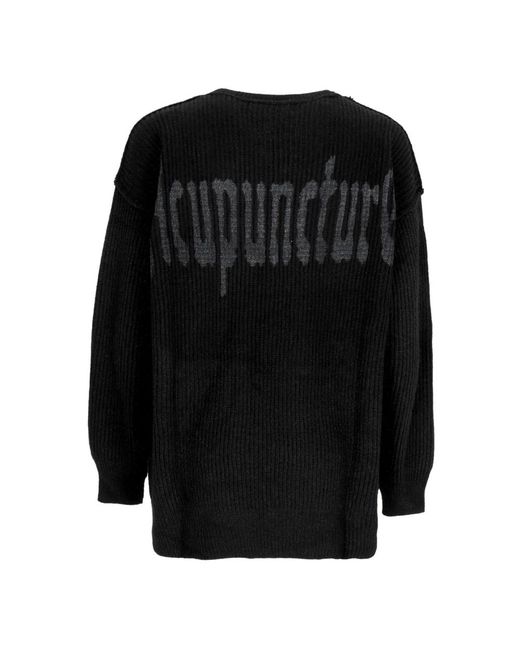 Acupuncture Black Round-Neck Knitwear for men