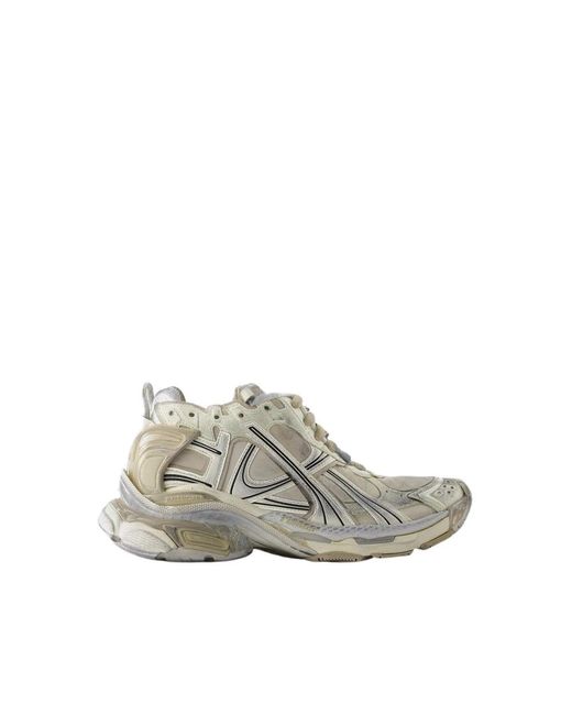 Beige mix nylon runner sneakers Balenciaga de color Gray