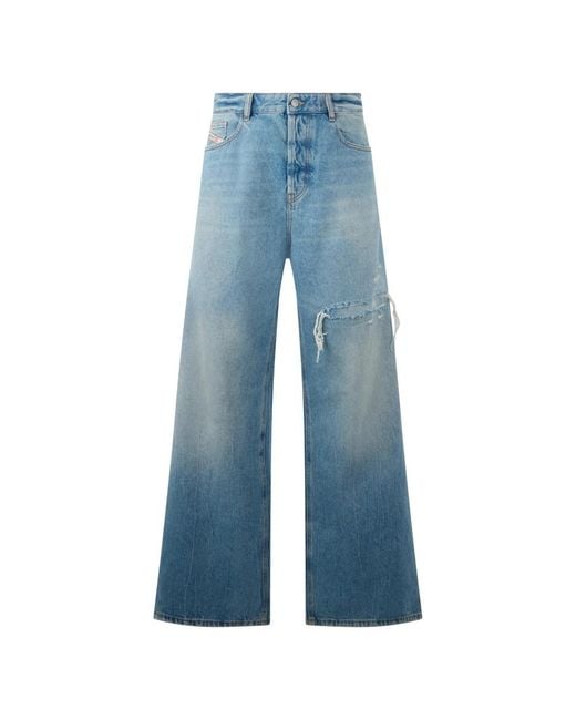 DIESEL Blue Wide Jeans for men