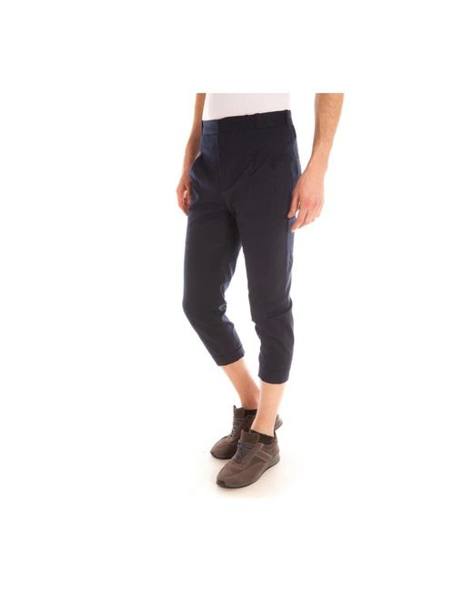 Daniele Alessandrini Blue Cropped Trousers for men