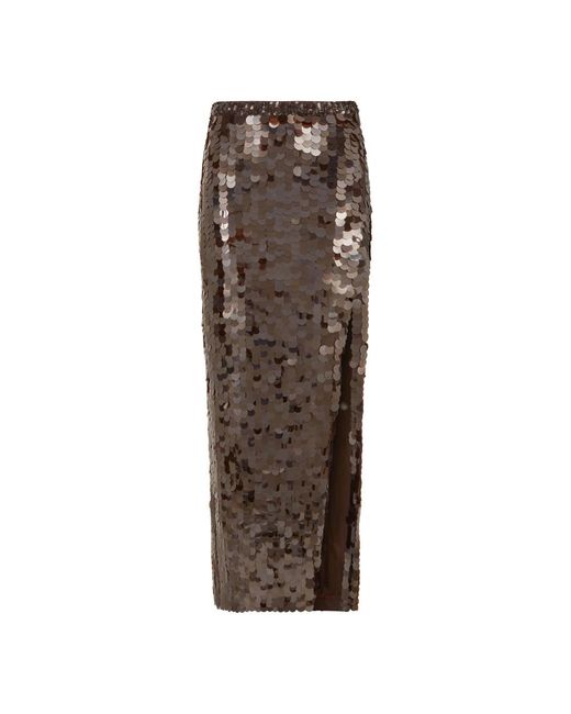 P.A.R.O.S.H. Brown Maxi Skirts