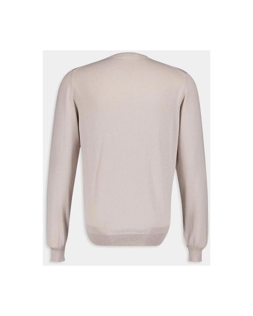 Boglioli Beiger Baumwollstrickpullover in Gray für Herren
