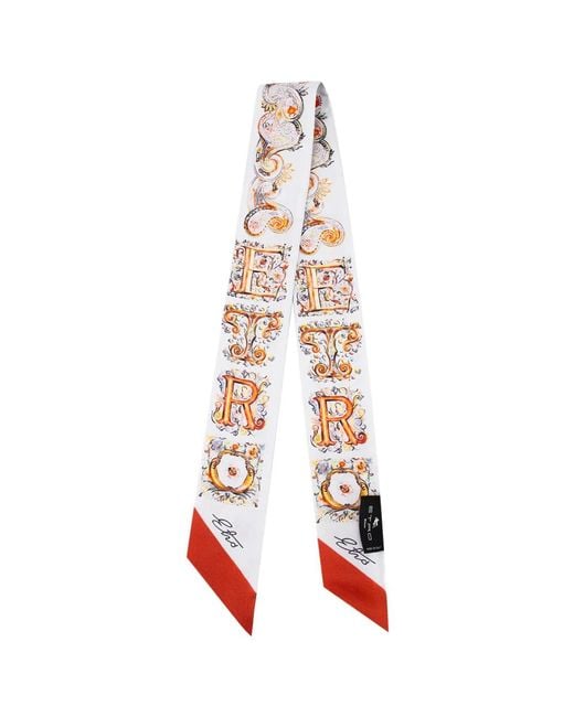 Etro White Silky Scarves