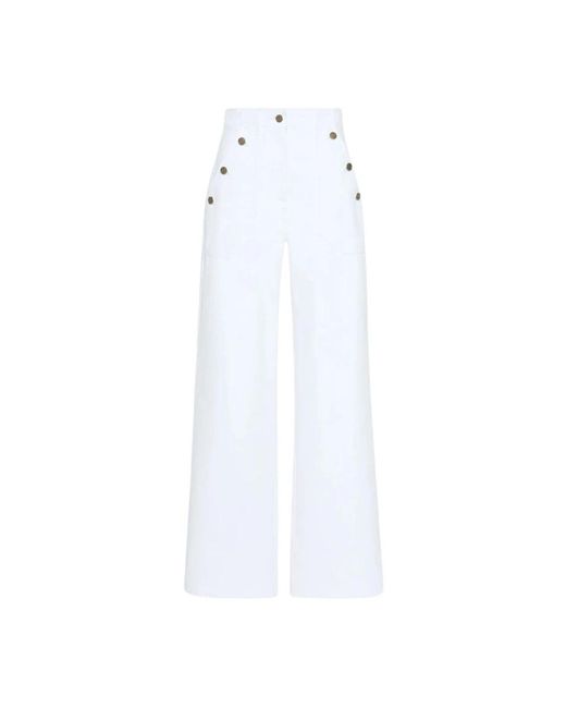 Max Mara Wide Jeans in het White