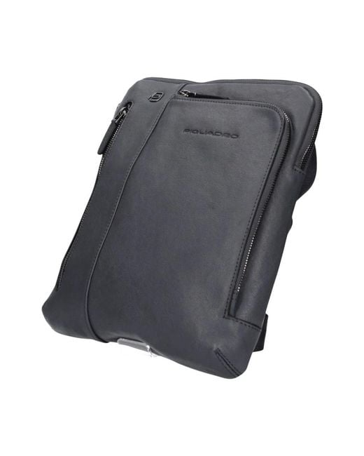 Piquadro Blaue Leder Ipad Tasche in Gray für Herren